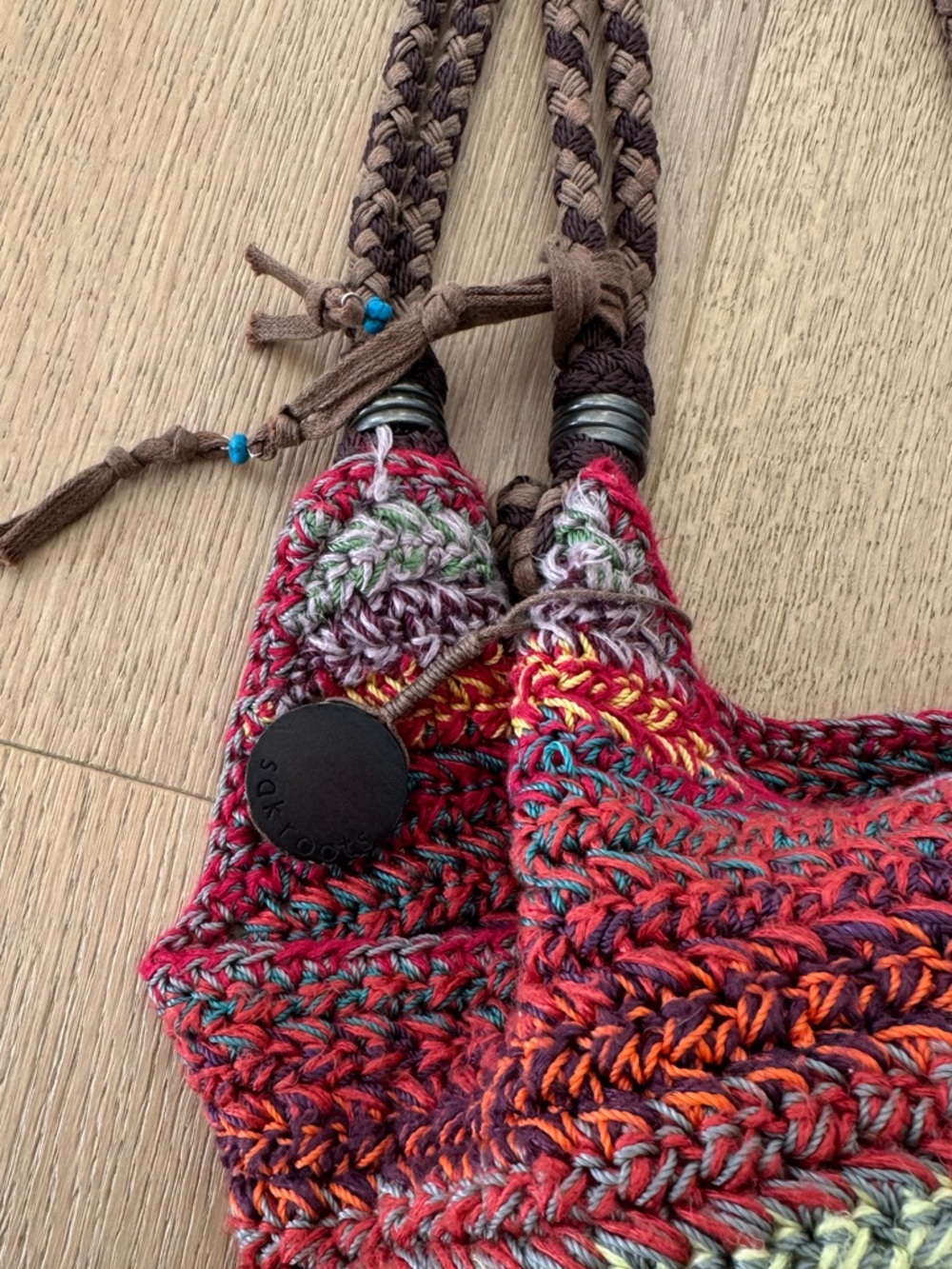 The Sak Multicolor Crochet Bucket Bag - Red & Green - Picture 3 of 11